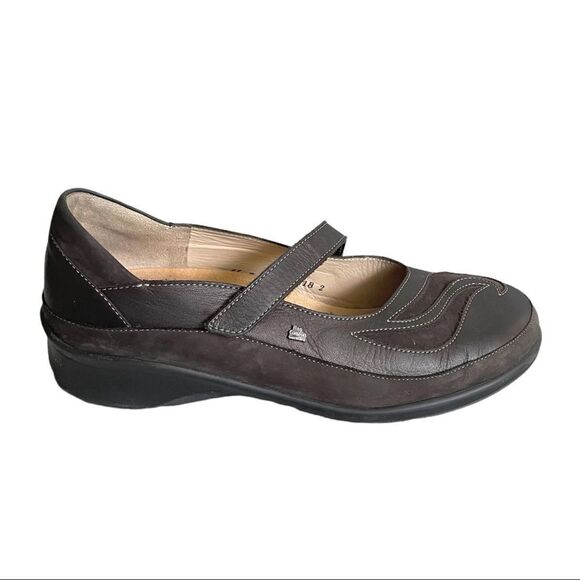 FINN COMFORT Germany Leather Mary Jane Slip-On Shoes Dark Brown 7 - Picture 4 of 13